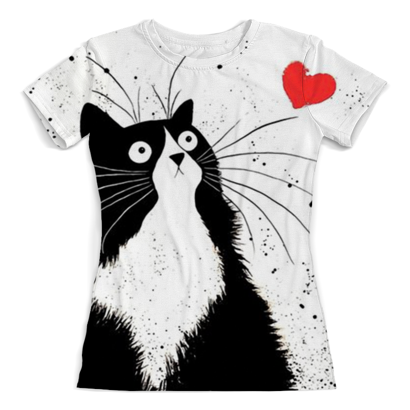 Printio Футболка с полной запечаткой (женская) Кот, мечтающий о любви printio футболка с полной запечаткой женская дао любви