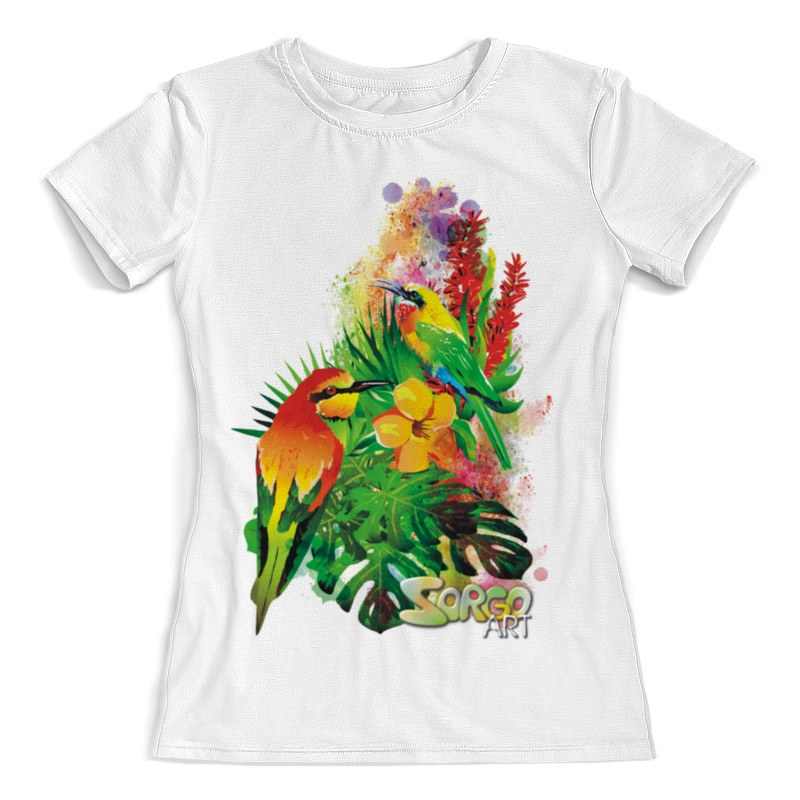 Printio Футболка с полной запечаткой (женская) Тропические птицы. от зорго-арт printio футболка с полной запечаткой женская яркое настроение