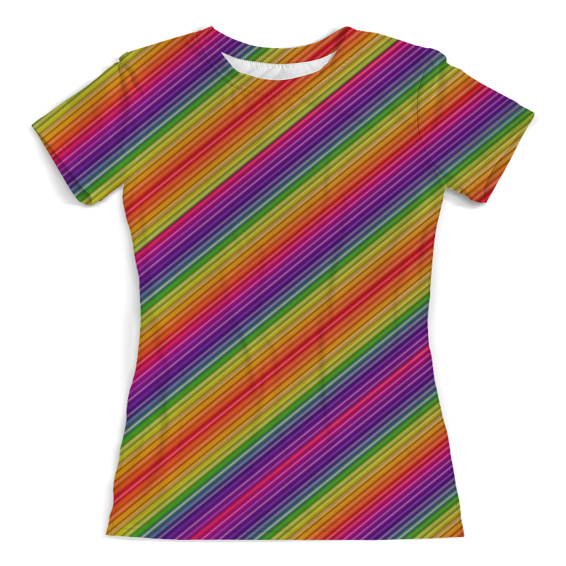 Printio Футболка с полной запечаткой (женская) Линии радуги printio футболка с полной запечаткой женская музыка в цветах радуги