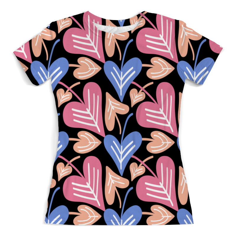 Printio Футболка с полной запечаткой (женская) Сердечки printio футболка с полной запечаткой женская розовые сердечки