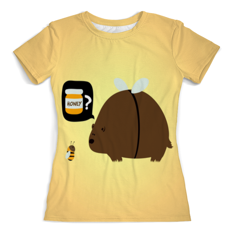 Printio Футболка с полной запечаткой (женская) Медведь-пчела printio футболка с полной запечаткой женская забавный кот