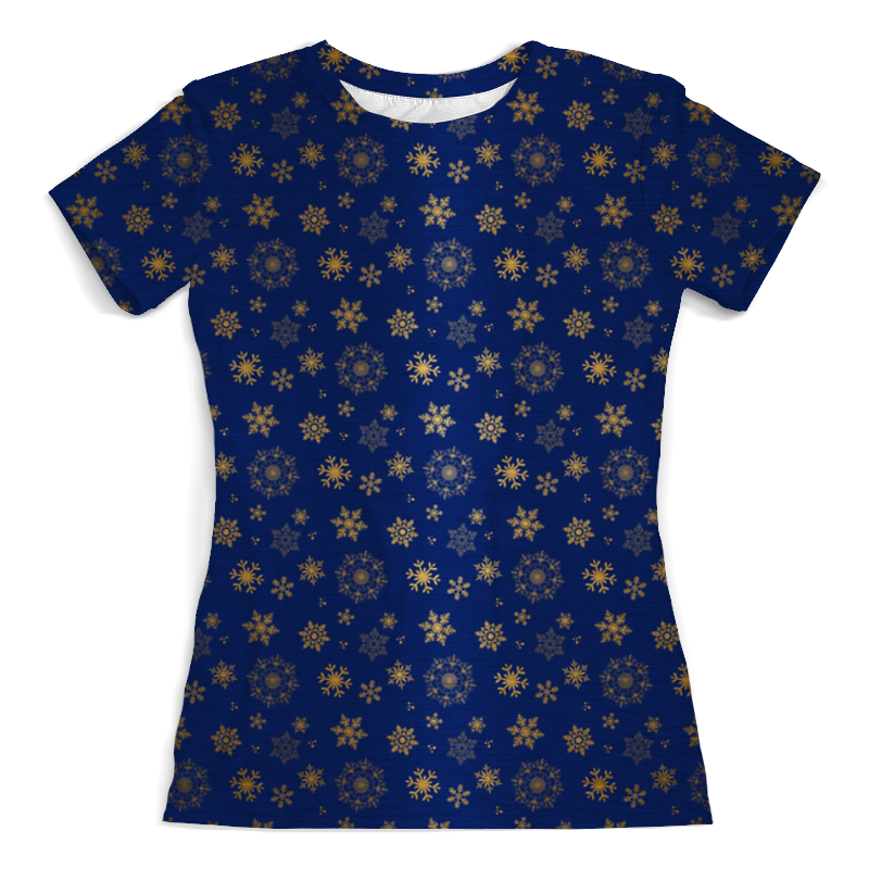 Printio Футболка с полной запечаткой (женская) Снежинки