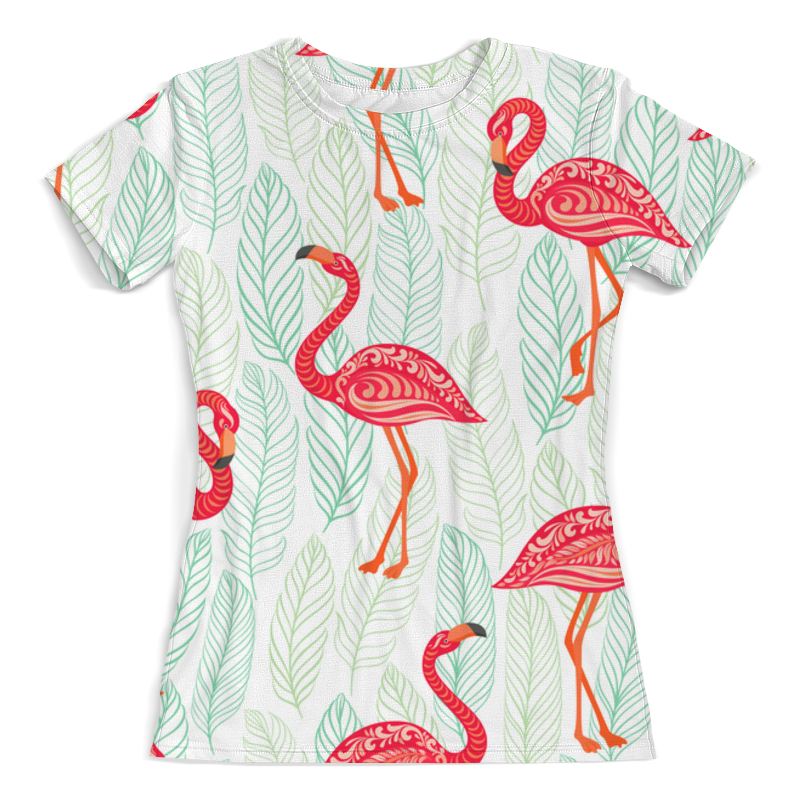 Printio Футболка с полной запечаткой (женская) Фламинго