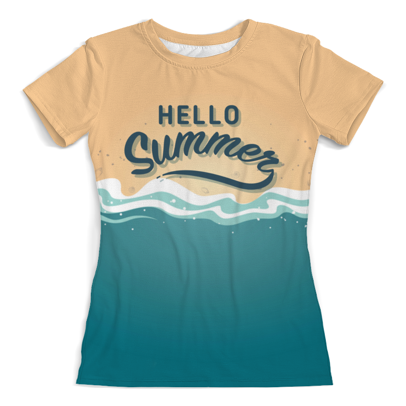 Printio Футболка с полной запечаткой (женская) Hello summer детская футболка зайчик на пляже лето море зовет 128 синий