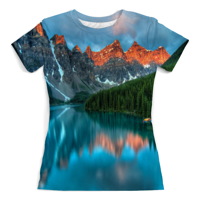 Printio Футболка с полной запечаткой (женская) Горы у озера printio футболка с полной запечаткой женская горы 3d