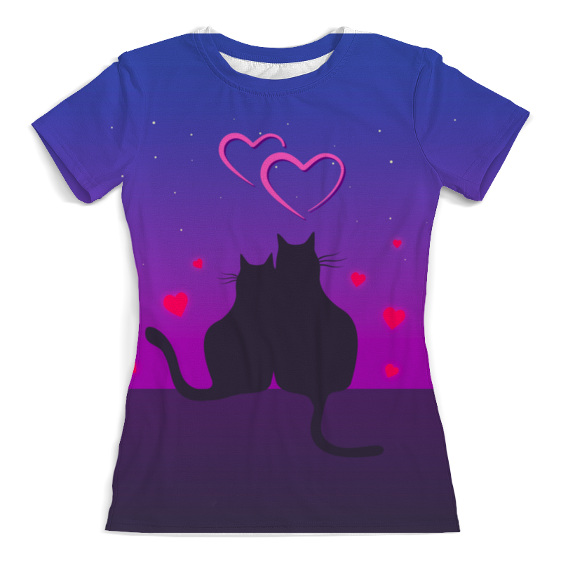Printio Футболка с полной запечаткой (женская) Cat's desire. парные футболки.