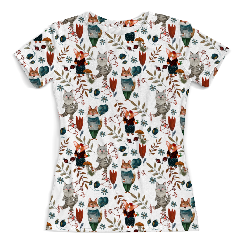 printio футболка с полной запечаткой женская лесные ягоды Printio Футболка с полной запечаткой (женская) Лесные мотивы