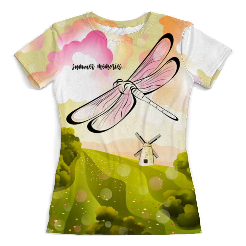 printio футболка с полной запечаткой для девочек стрекоза воспоминания о лете Printio Футболка с полной запечаткой (женская) Стрекоза. воспоминания о лете