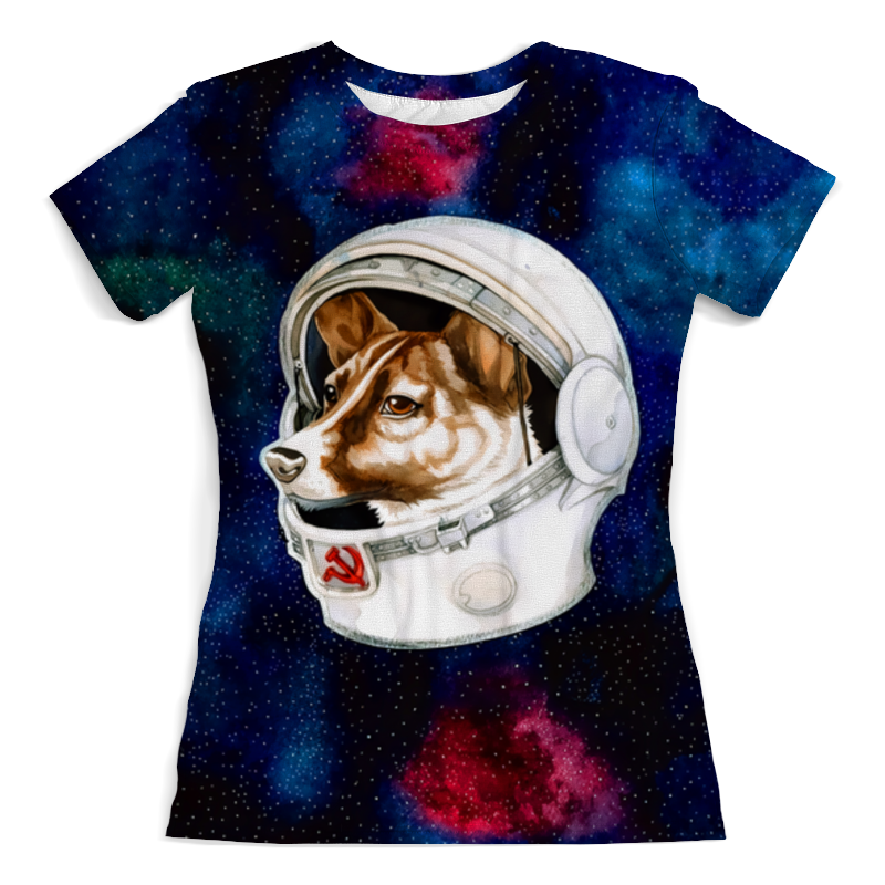 Printio Футболка с полной запечаткой (женская) Собака в космосе printio футболка с полной запечаткой женская собака в космосе