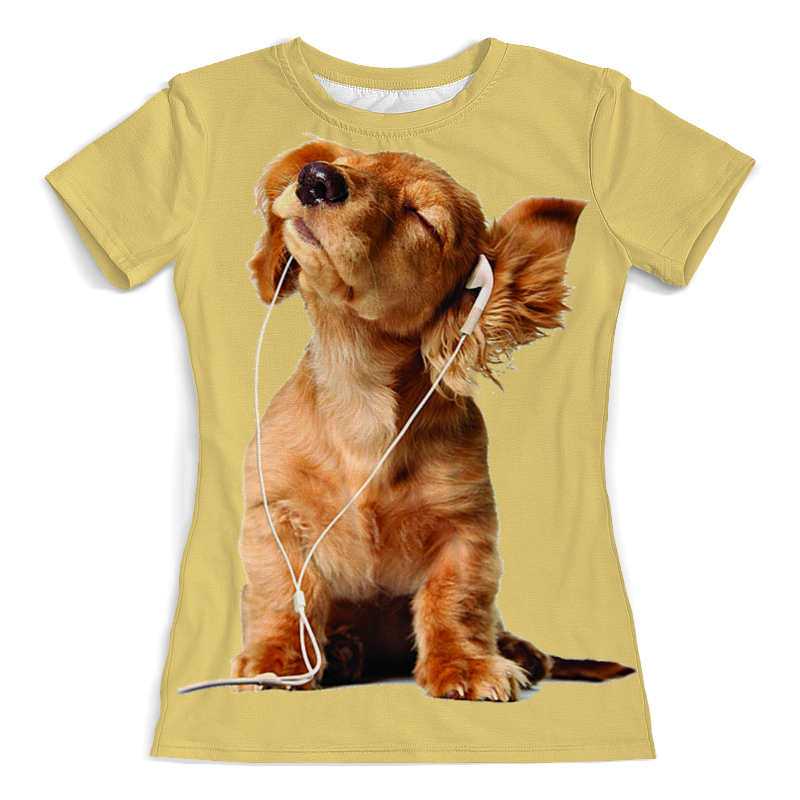 Printio Футболка с полной запечаткой (женская) Собака меломан printio футболка с полной запечаткой мужская собака меломан 1