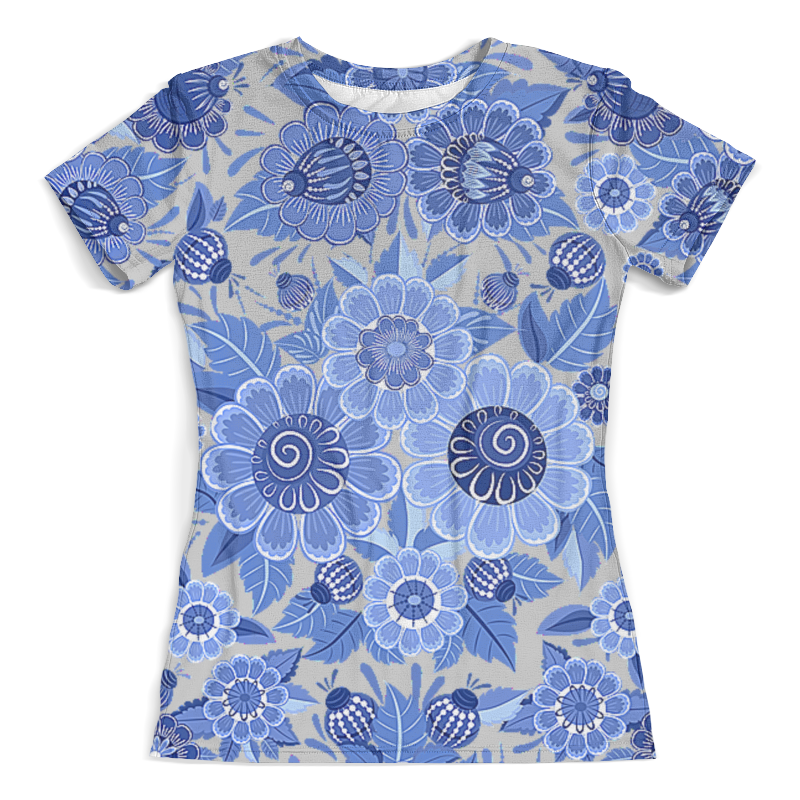 Printio Футболка с полной запечаткой (женская) Blue ornaments floral printio футболка с полной запечаткой женская floral owl