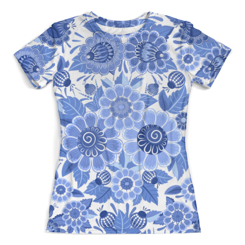 Printio Футболка с полной запечаткой (женская) Blue ornaments floral printio футболка с полной запечаткой женская floral owl