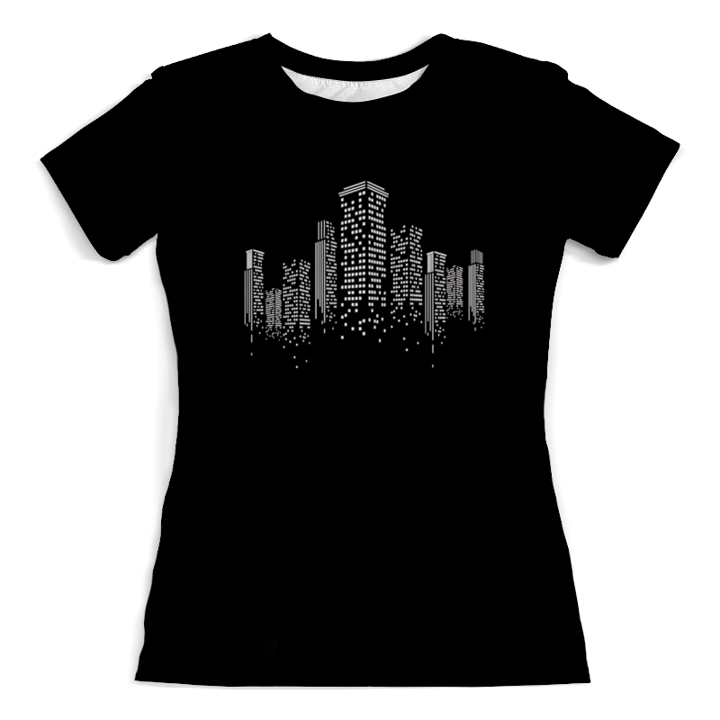 Printio Футболка с полной запечаткой (женская) Огни ночного города. printio футболка с полной запечаткой женская такси эстетика города
