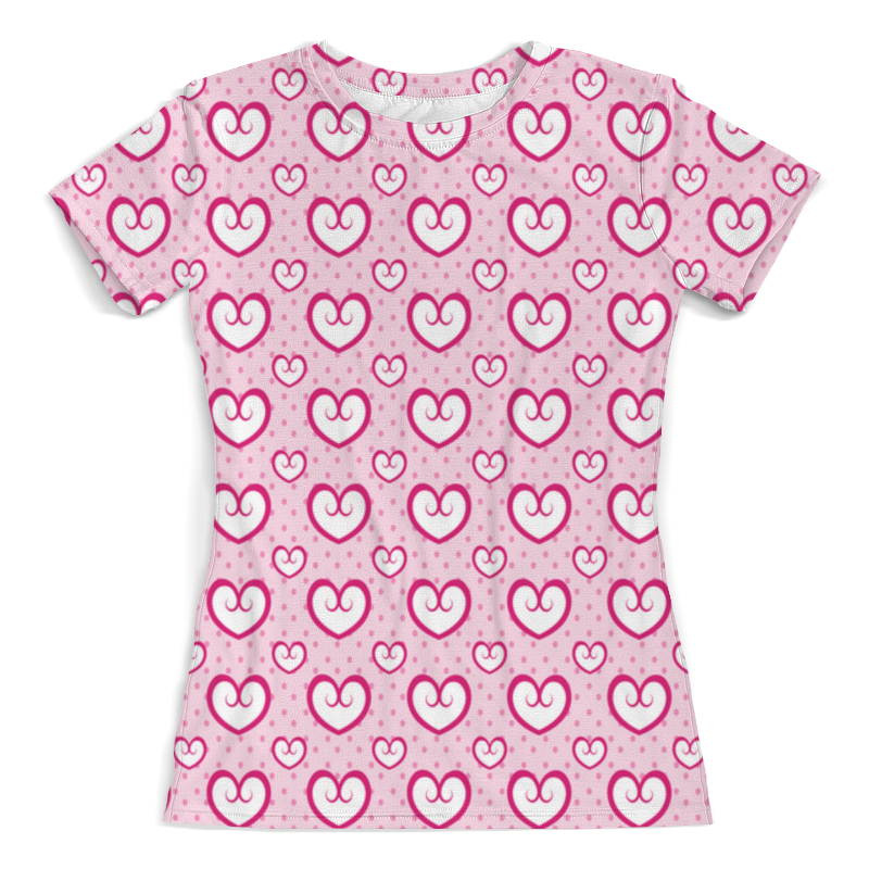 Printio Футболка с полной запечаткой (женская) Узор сердец printio футболка с полной запечаткой для девочек узор сердец