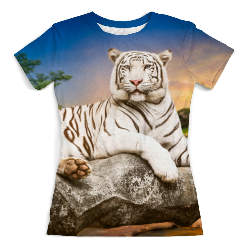 Printio Футболка с полной запечаткой (женская) Белый тигр printio футболка с полной запечаткой женская саблезубый тигр