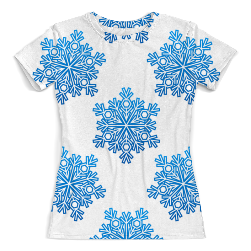 Printio Футболка с полной запечаткой (женская) Голубые снежинки printio футболка с полной запечаткой для девочек голубые снежинки