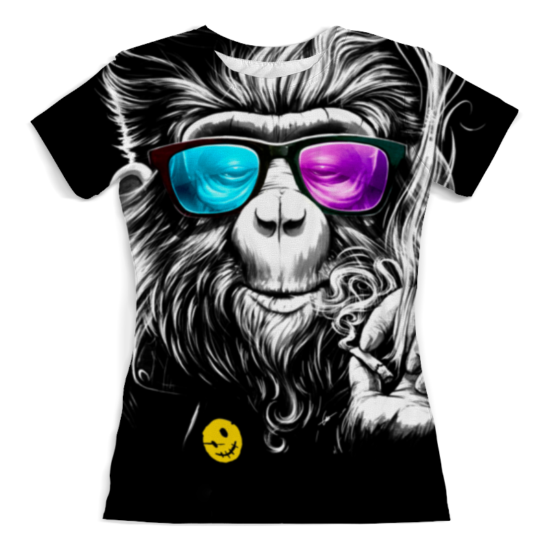 Printio Футболка с полной запечаткой (женская) Курящая обезьяна printio футболка с полной запечаткой женская курящая обезьяна