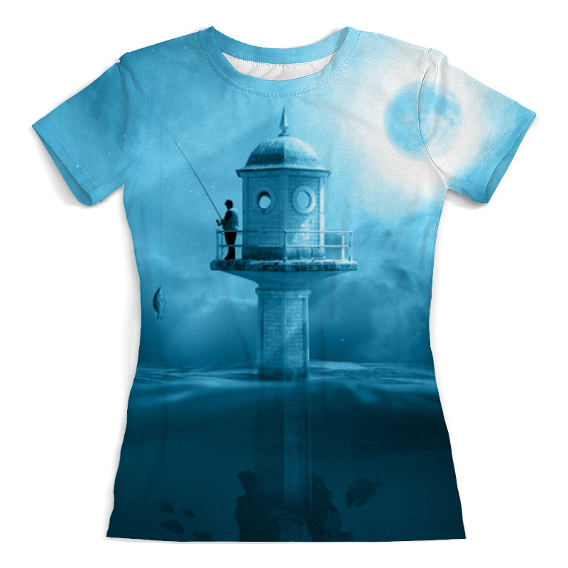 printio футболка с полной запечаткой для девочек ночная рыбалка Printio Футболка с полной запечаткой (женская) Ночная рыбалка