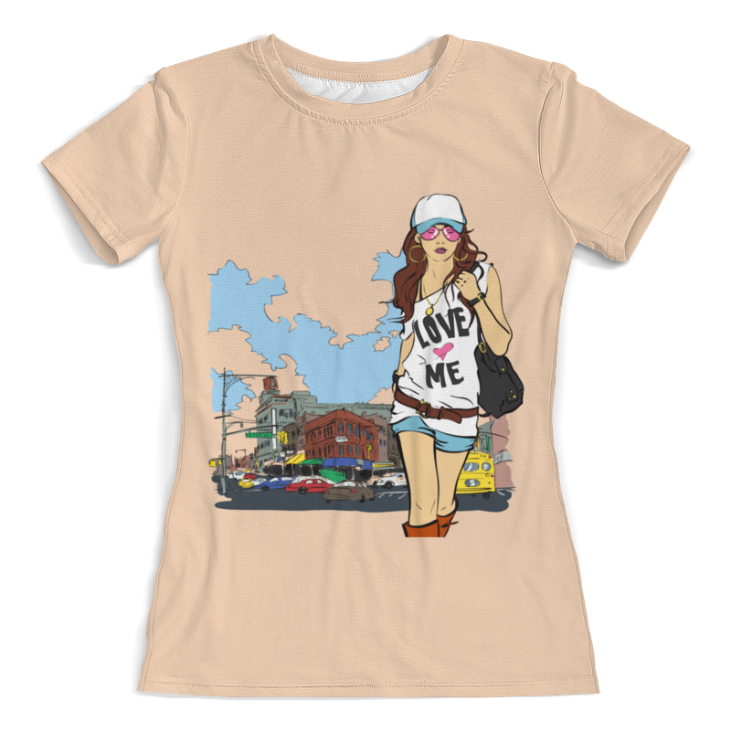 Printio Футболка с полной запечаткой (женская) Девушка printio футболка с полной запечаткой женская такси эстетика города