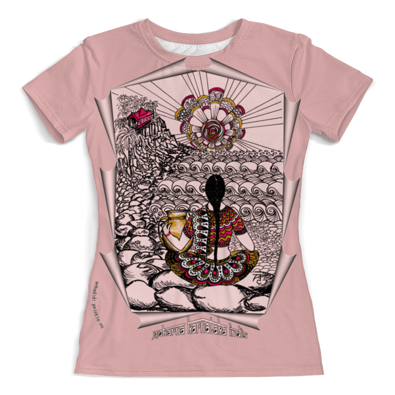 Printio Футболка с полной запечаткой (женская) Закат солнца в гокарне, карнатака, индия (скетч) printio футболка с полной запечаткой женская закат солнца в гокарне карнатака индия скетч