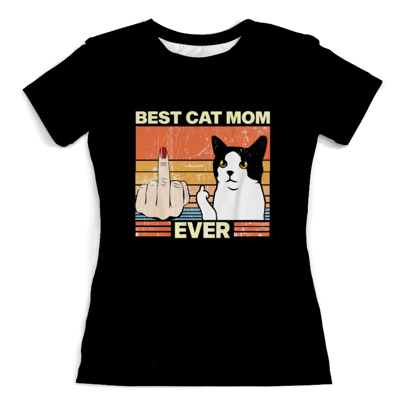 Printio Футболка с полной запечаткой (женская) Лучшая мама для кота мужская футболка друзья friends пародия в стиле аниме m синий