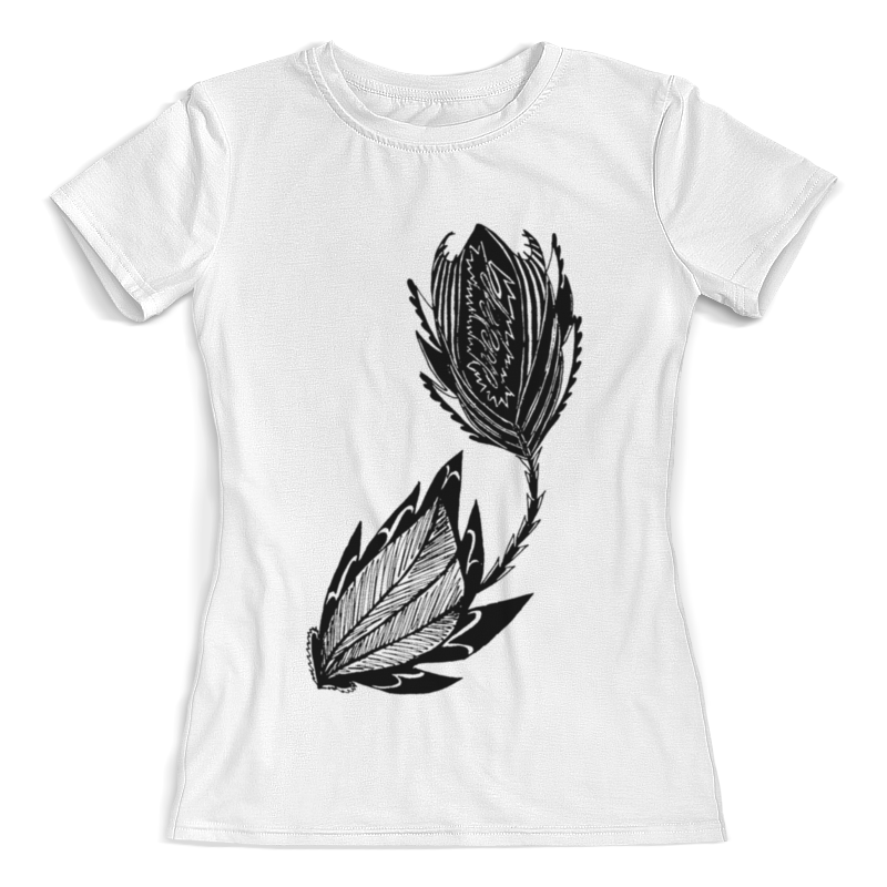 Printio Футболка с полной запечаткой (женская) Черный цветок printio футболка с полной запечаткой женская черный цветок