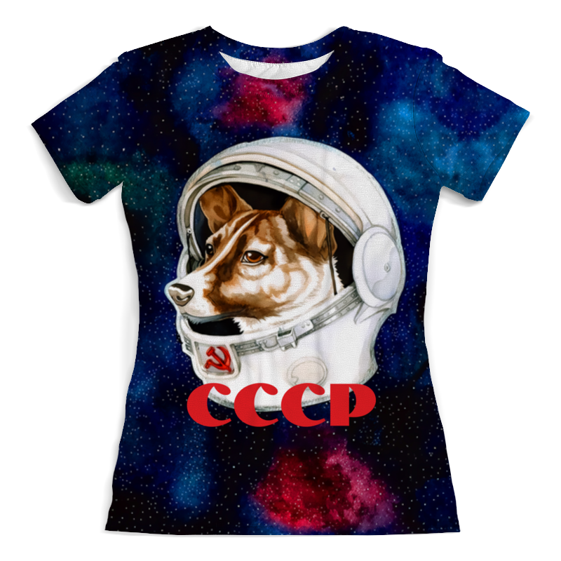 Printio Футболка с полной запечаткой (женская) Собака в космосе printio футболка с полной запечаткой женская собака в космосе