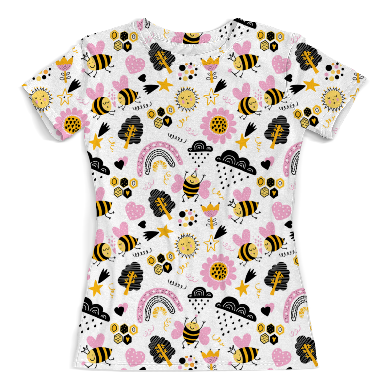 Printio Футболка с полной запечаткой (женская) Влюбленные пчелки printio перчатки с полной запечаткой веселые пчелки