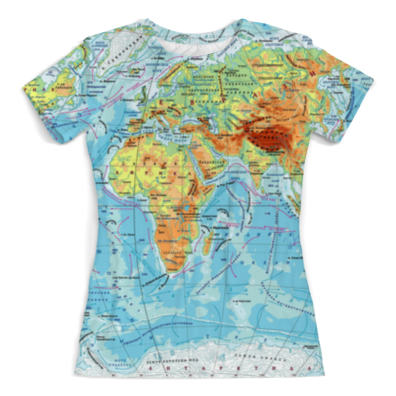 Printio Футболка с полной запечаткой (женская) Карта мира printio футболка с полной запечаткой для мальчиков карта мира