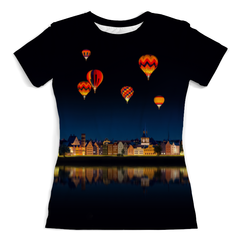 Printio Футболка с полной запечаткой (женская) Ночной городок printio футболка с полной запечаткой женская разноцветные воздушные шары