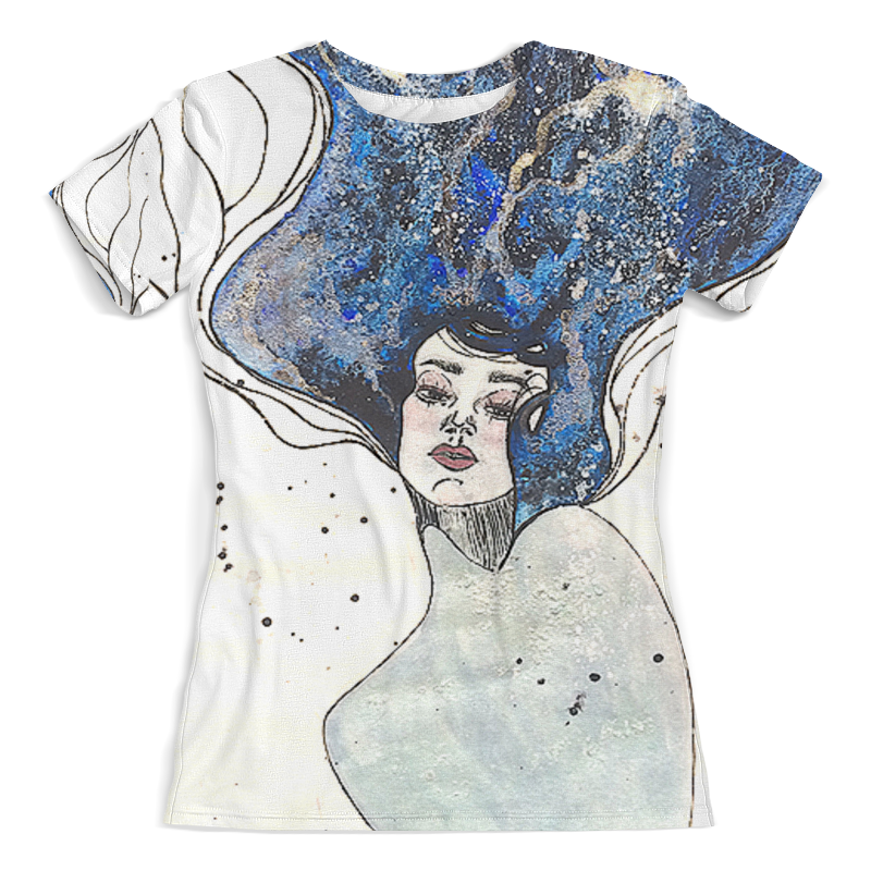 Printio Футболка с полной запечаткой (женская) Девушка-море от milanna printio футболка с полной запечаткой женская девушка космос от milanna
