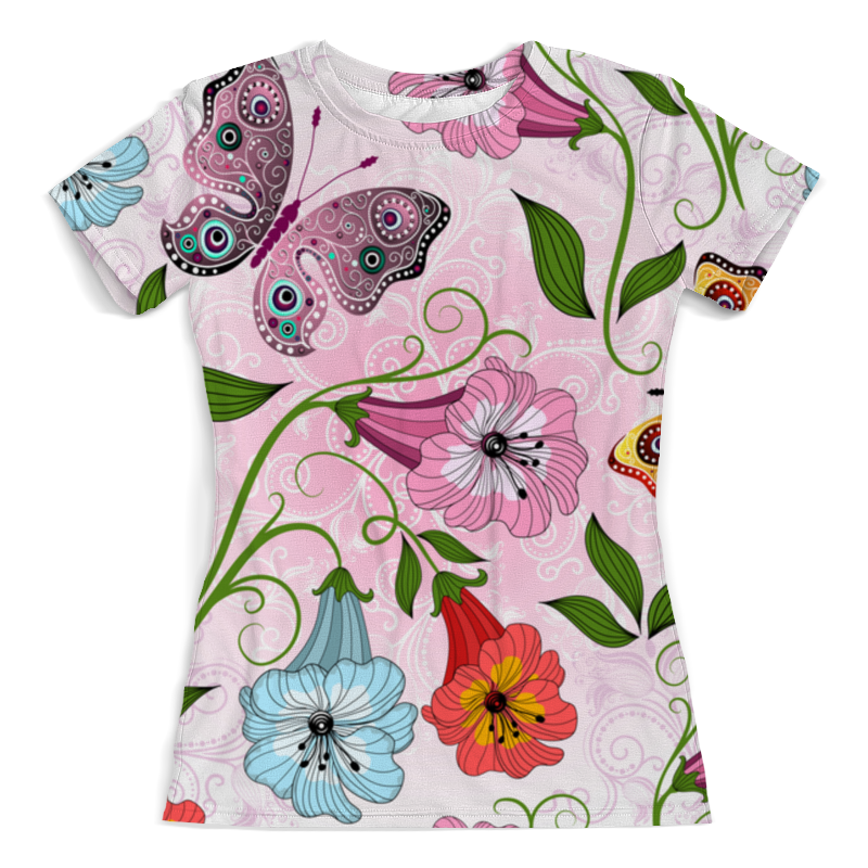 Printio Футболка с полной запечаткой (женская) Летние цветы printio футболка с полной запечаткой женская летние цветы