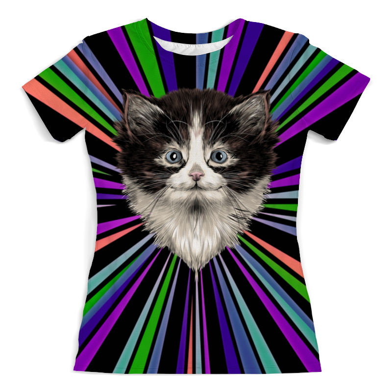 Printio Футболка с полной запечаткой (женская) Морда кота printio футболка с полной запечаткой женская улыбка кота
