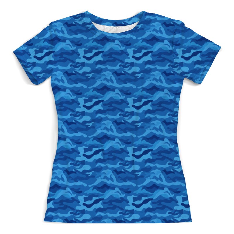 Printio Футболка с полной запечаткой (женская) Камуфляж синий printio футболка с полной запечаткой женская яркие цвета камуфляжа