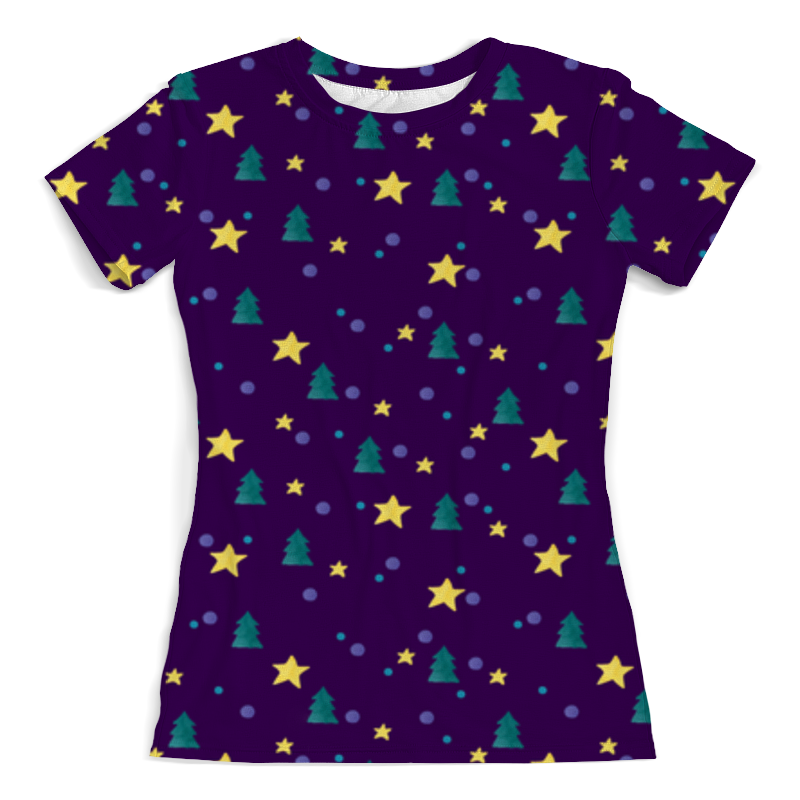 Printio Футболка с полной запечаткой (женская) Елки и звезды printio футболка с полной запечаткой мужская елки и звезды