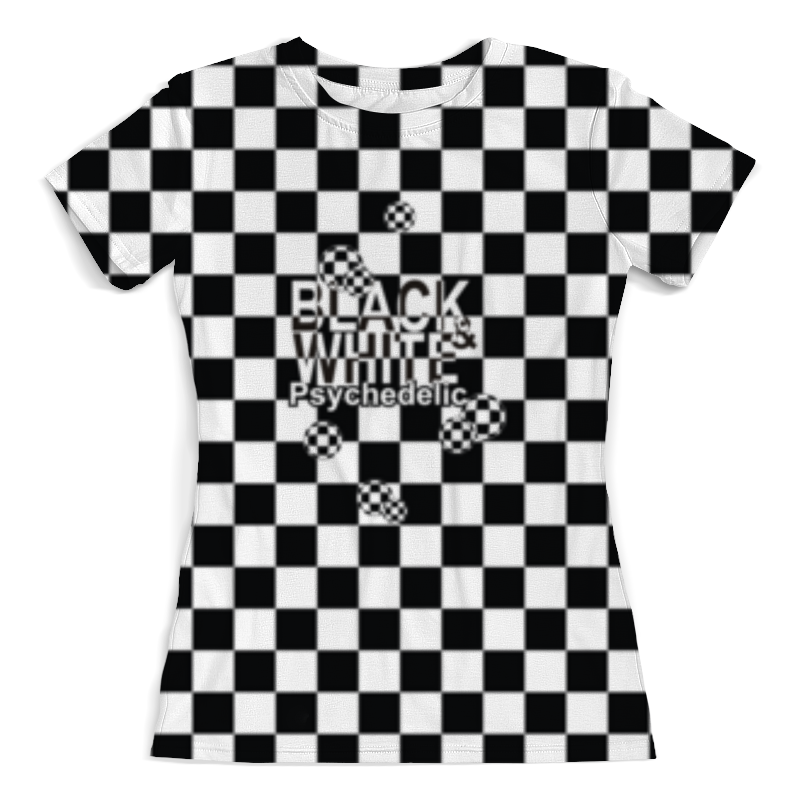 Printio Футболка с полной запечаткой (женская) Черно-белая психоделика. printio футболка с полной запечаткой женская психоделика 2