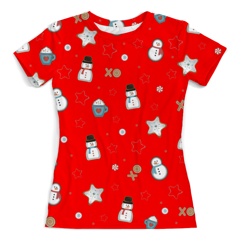 Printio Футболка с полной запечаткой (женская) Снеговик