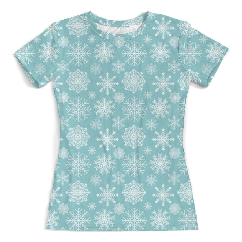 Printio Футболка с полной запечаткой (женская) Снежинки printio футболка с полной запечаткой женская цветные снежинки