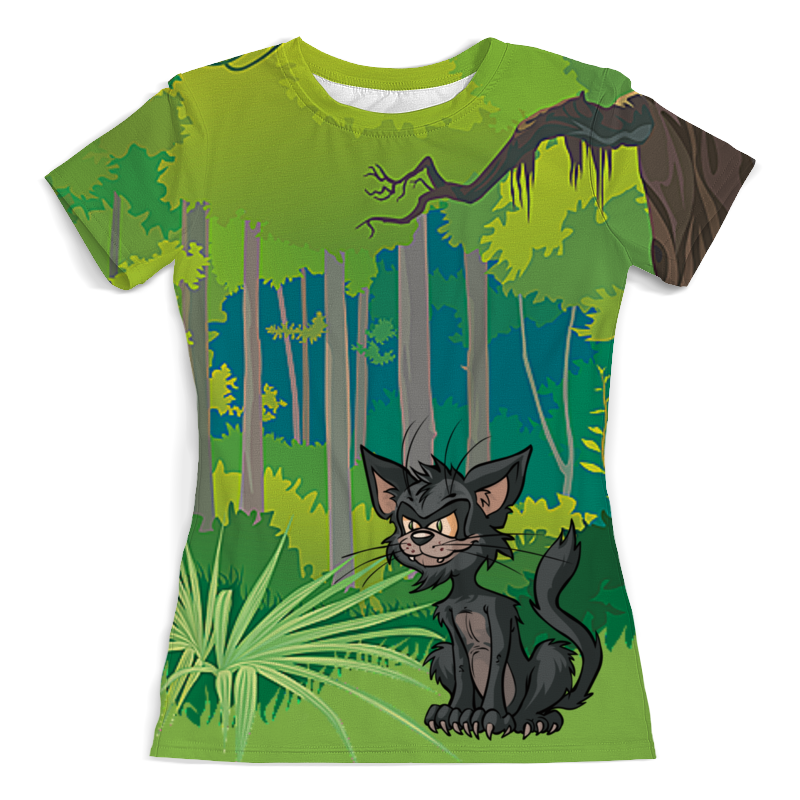 Printio Футболка с полной запечаткой (женская) Злой черный котенок printio футболка с полной запечаткой мужская злой черный котенок