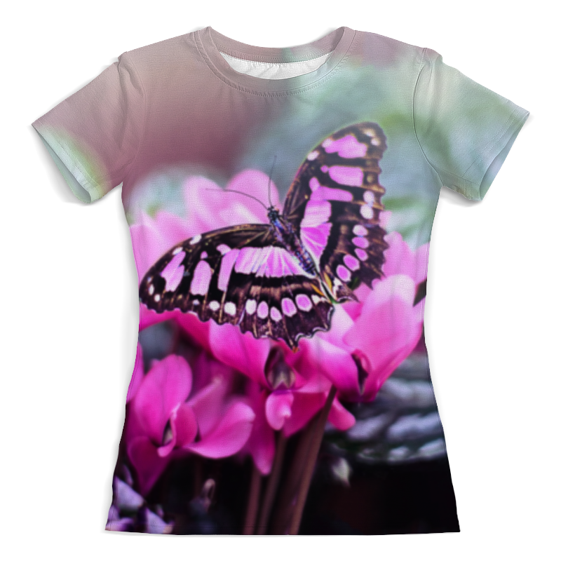 Printio Футболка с полной запечаткой (женская) Бабочка на цветах printio футболка с полной запечаткой женская бабочка на цветах