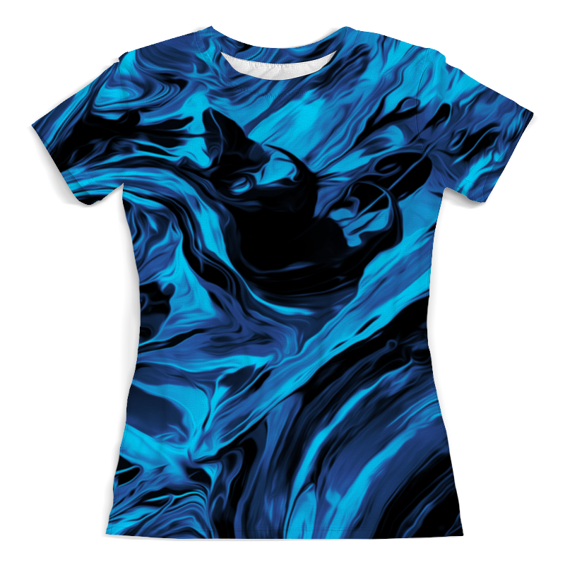 Printio Футболка с полной запечаткой (женская) Черно-синие краски printio футболка с полной запечаткой женская бело синие краски