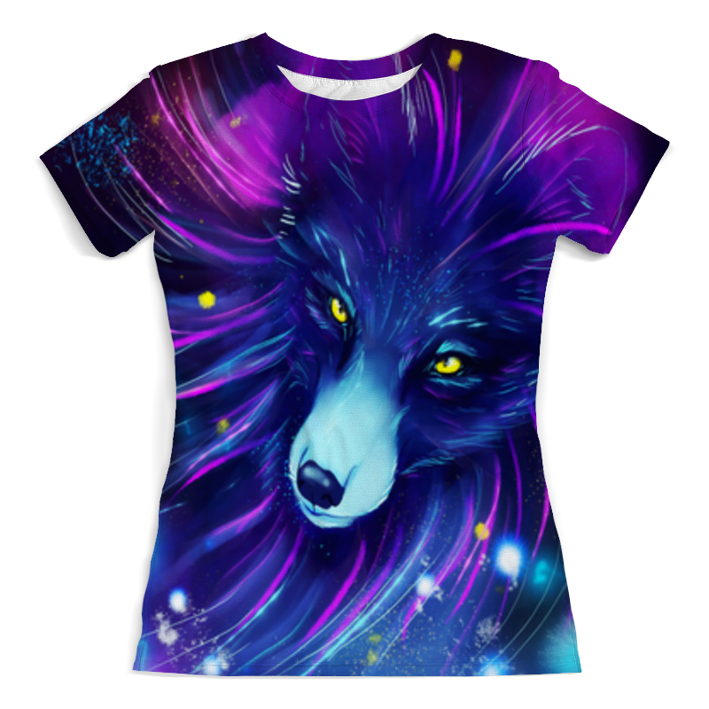 Printio Футболка с полной запечаткой (женская) Волк в неоне