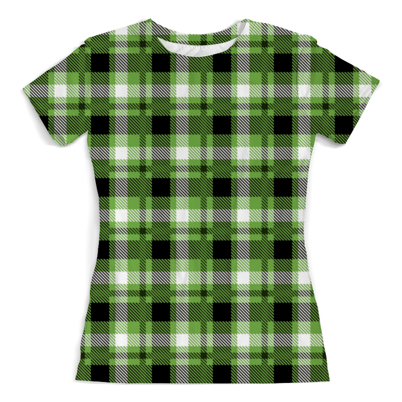 printio футболка с полной запечаткой женская клетка Printio Футболка с полной запечаткой (женская) Зеленая клетка