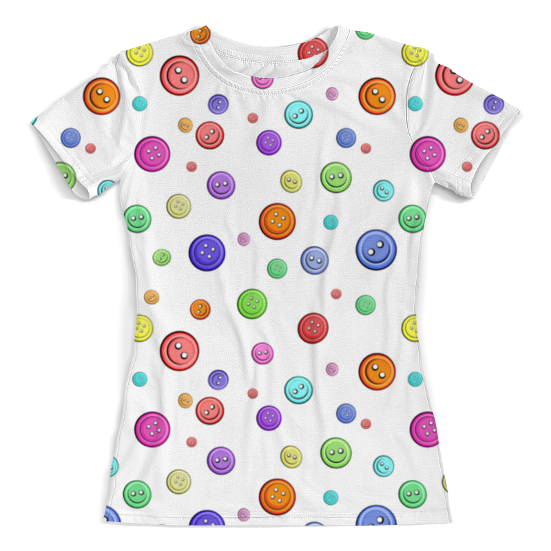 Printio Футболка с полной запечаткой (женская) Паттерн из пуговиц - хобби, шитье printio футболка с полной запечаткой женская поп арт дизайн пончики паттерн