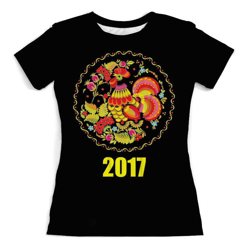 printio футболка с полной запечаткой для девочек 2017 год красного петуха Printio Футболка с полной запечаткой (женская) 2017 - год красного петуха