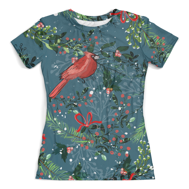 Printio Футболка с полной запечаткой (женская) Птичка в зимнем лесу printio футболка с полной запечаткой женская птичка в зимнем лесу
