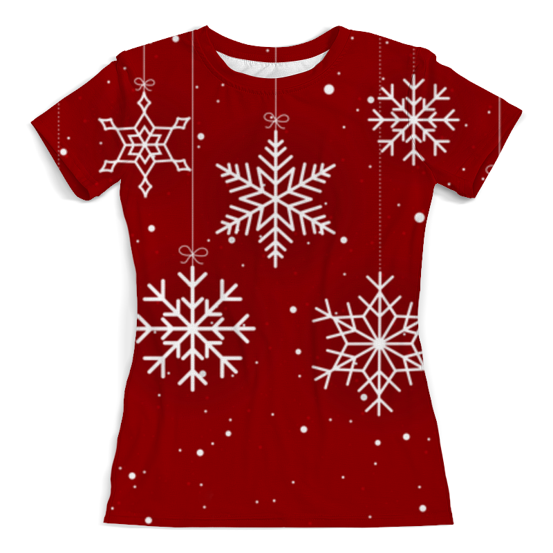 Printio Футболка с полной запечаткой (женская) Снежинки printio футболка с полной запечаткой женская красные снежинки