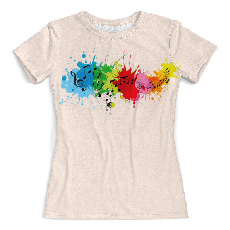 Printio Футболка с полной запечаткой (женская) Красочные ноты printio футболка с полной запечаткой для девочек красочные ноты
