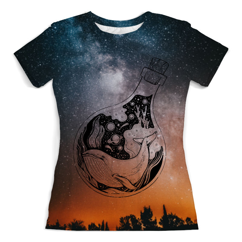 Printio Футболка с полной запечаткой (женская) Космический кит printio футболка с полной запечаткой для девочек космический кит