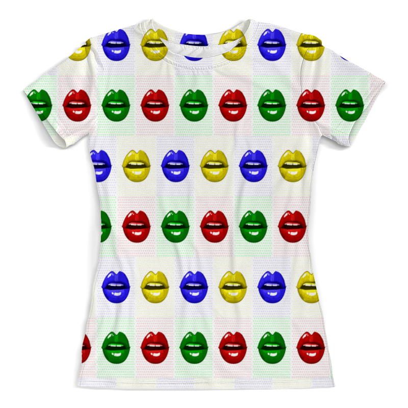 Printio Футболка с полной запечаткой (женская) Цветные губы printio футболка с полной запечаткой женская губы и языки